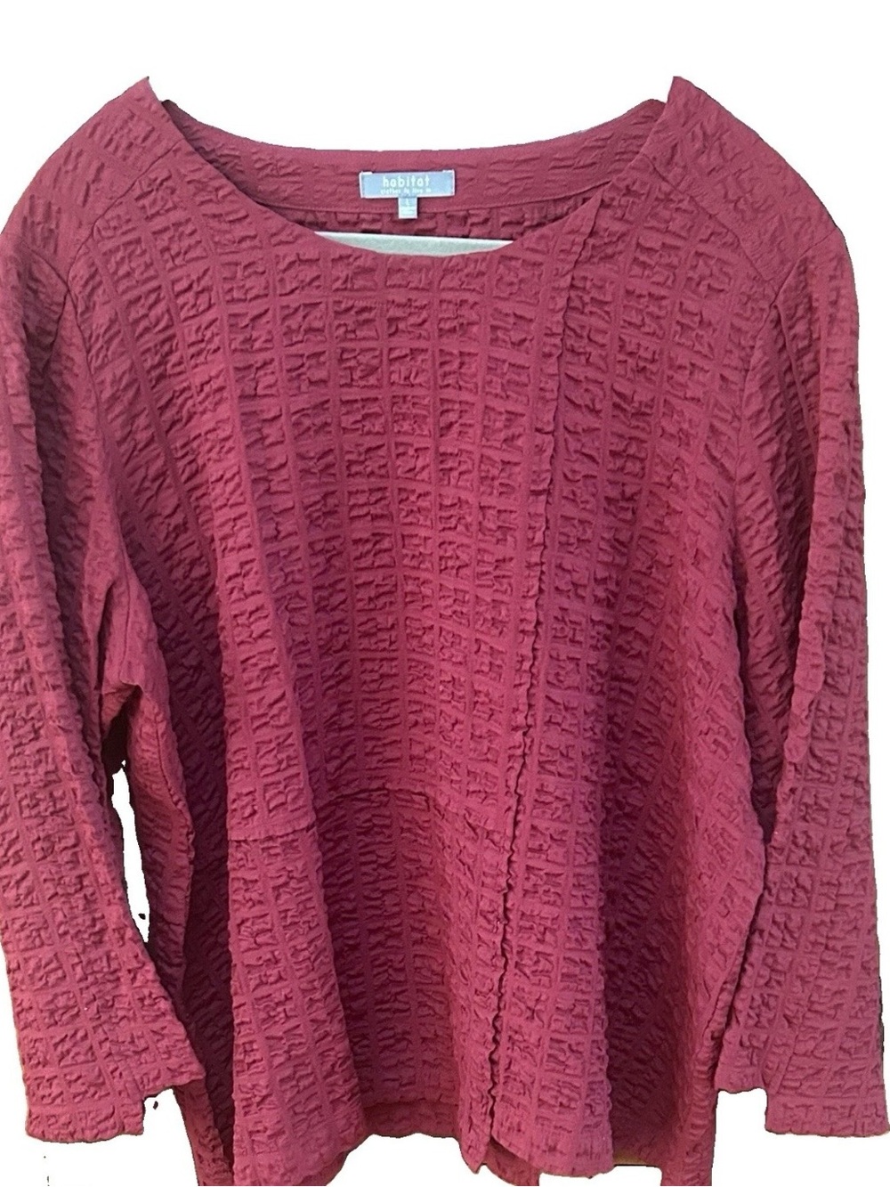 Habitat Clothes To Live In Textured Long Sleeve Top in Rust